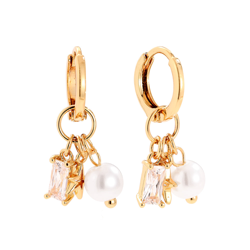 Elegante Ohrringe mit Stern-Design und Perlendetail