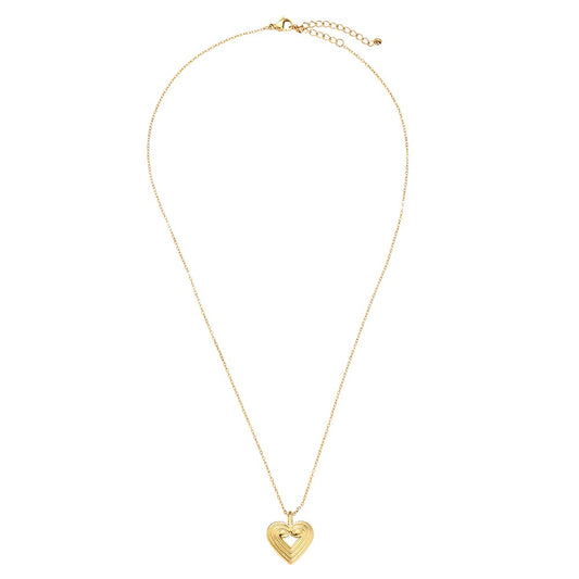 Striped Heart Halskette mit elegantem Herz-Muster für einen modernen Look.