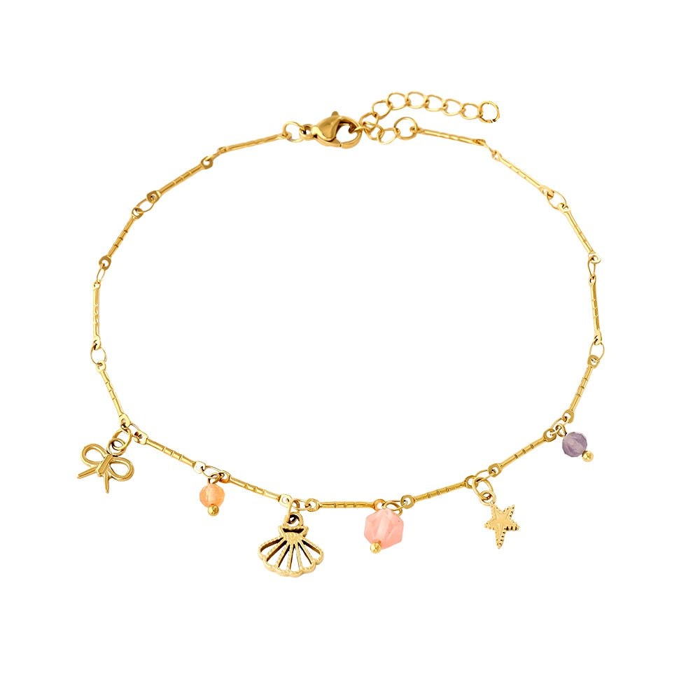 Sweet Charms Fußkette mit verspieltem Charms-Anhänger