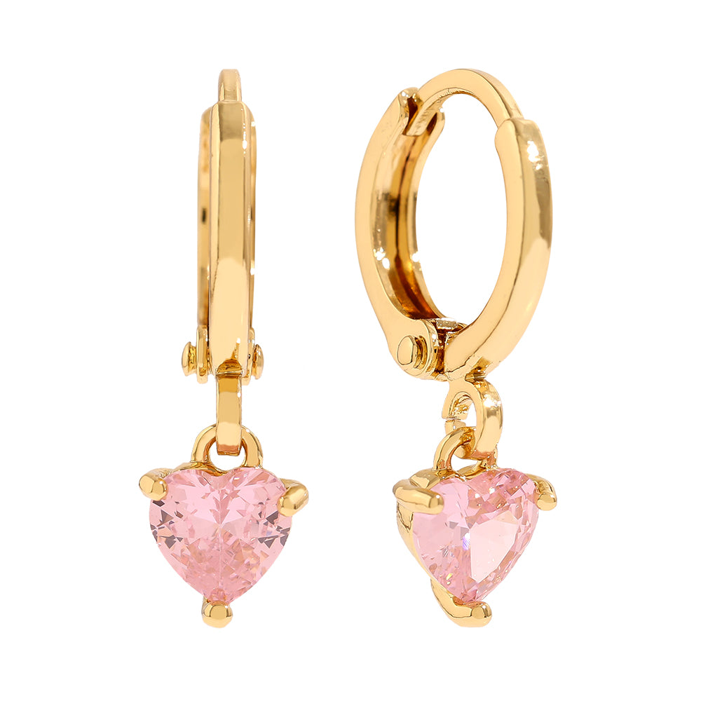 Tropfenförmige Ohrringe mit Herz-Akzent